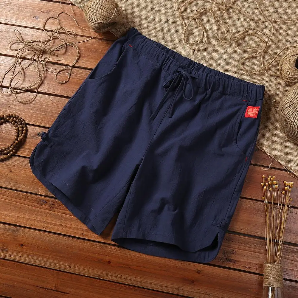 

Summer Loose Shorts Men Hip Hop Casual Mens Shorts Cotton Linen Breathable Short Pant Plus Size Male Shorts