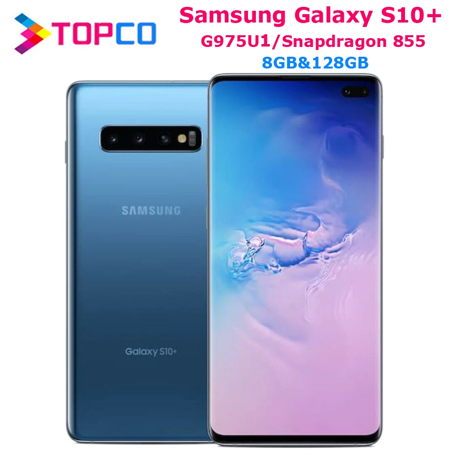 Samsung Galaxy S10 + плюс G975U 128 ГБ G975U1 разблокирован мобильный телефон Snapdragon 855 Octa Core 6 4