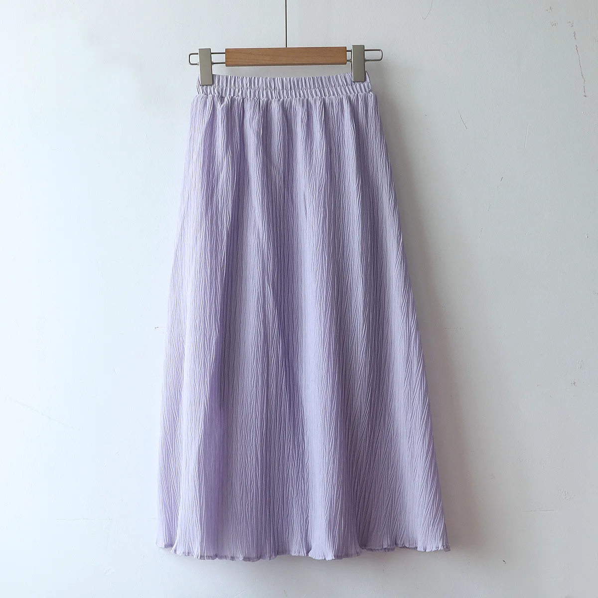 

Pleated Skirt 2021 Spring Dress New Korean Wind Pressure Pleated Medium Long A-line Skirt Fresh Chiffon Skirt