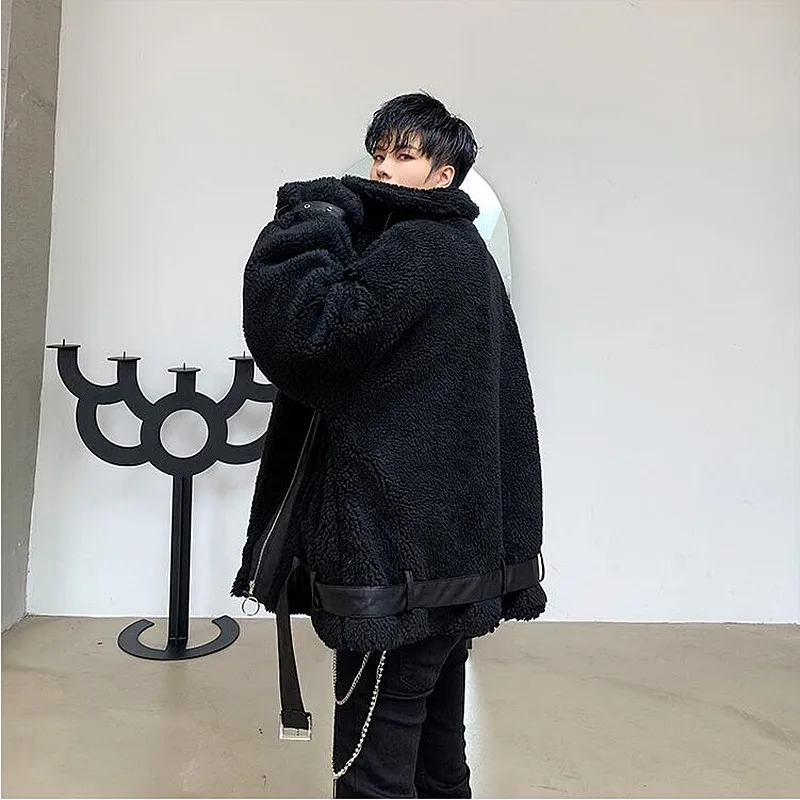 Мужская зимняя плюшевый мишка флисовое меховое пушистое пальто куртки Джемперы