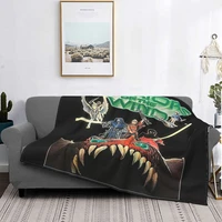 warriors of the wind 80s cult classic anime fan design flannel microfiber plush throw blanket home decoration