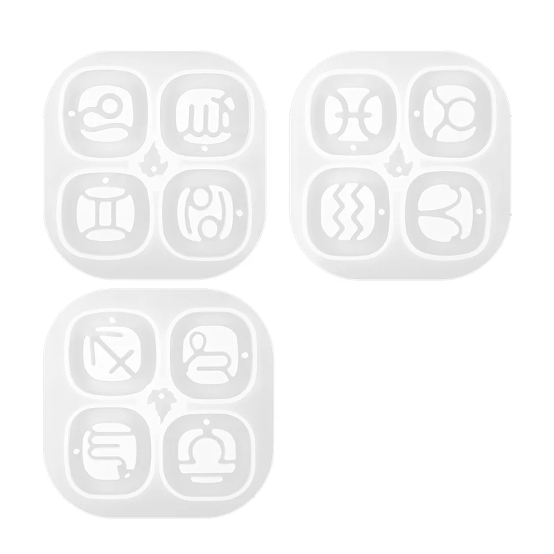 

Promotion! 3 Pcs Constellation Pendant Zodiac Sign Silicone Molds DIY Epoxy Resin Casting Mold Jewelry Necklace Pendant Making M