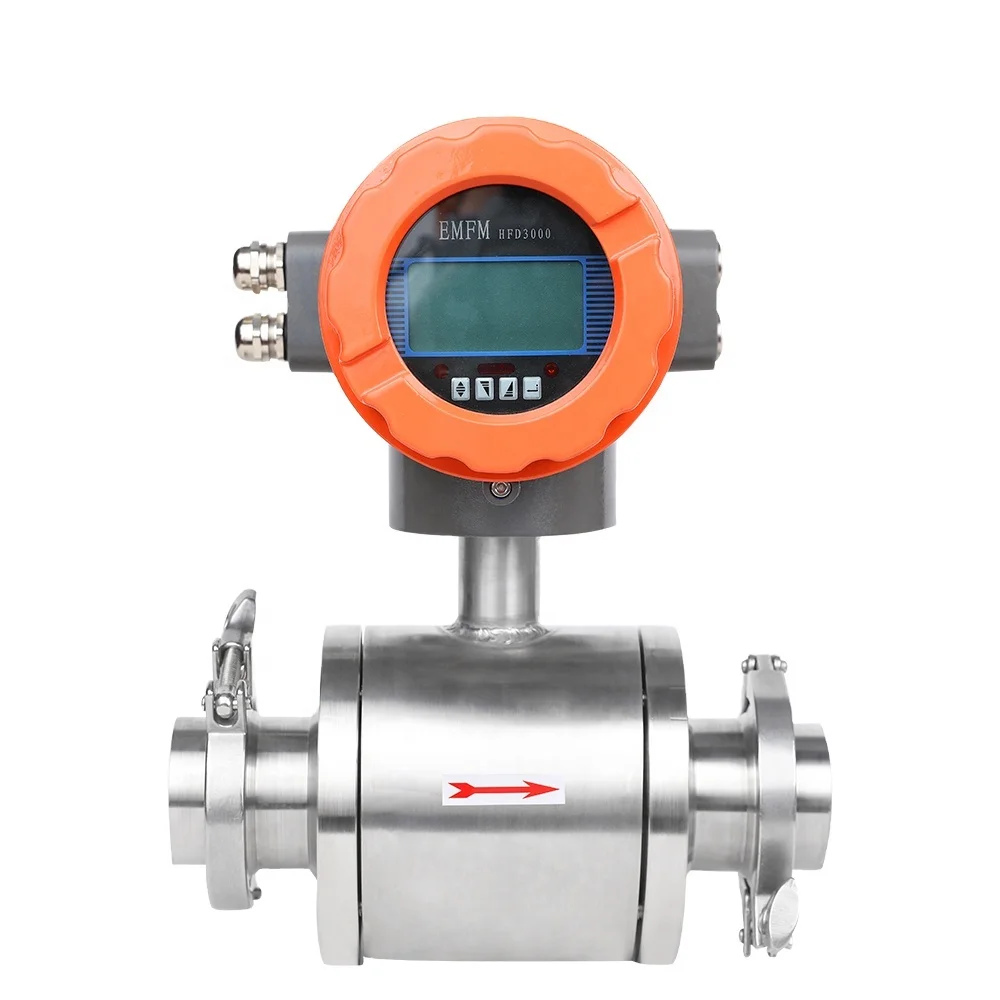 

Sanitary clamp integrated electromagnetic flow meter