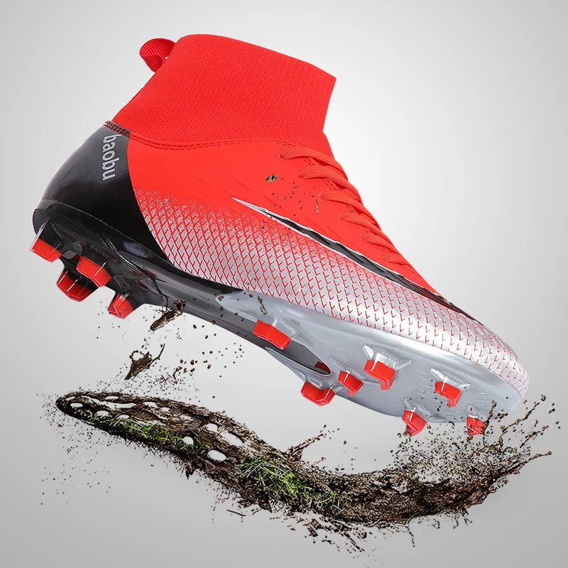 Футбольная обувь мужские футбольные бутсы для подростков Высокие Топы футбольная детские кроссовки