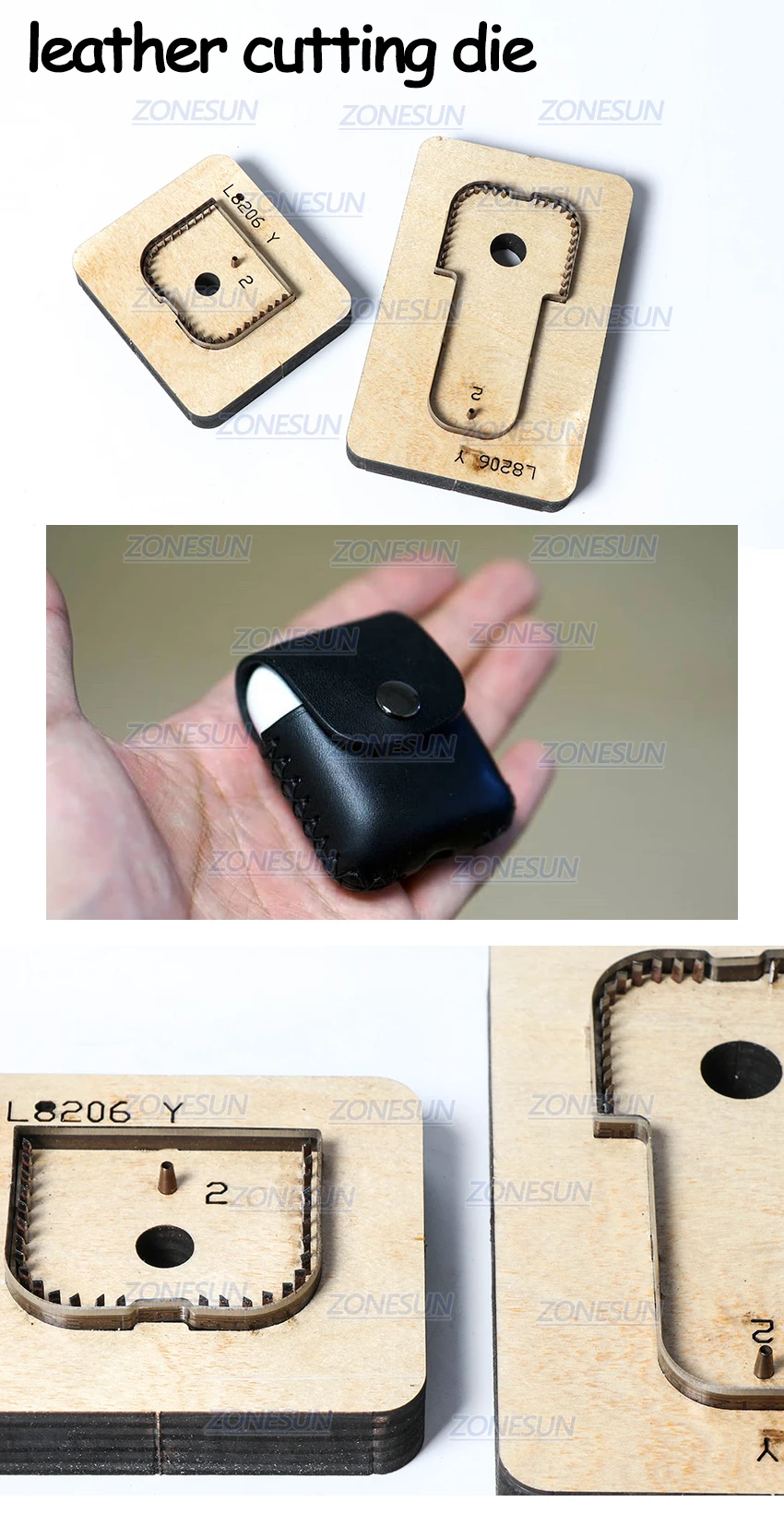 ZONESUN заказной Air Pod чехол для резки кожи инструмент для рукоделия штамповки кожи резак формы DIY бумажные Лазерные высечки