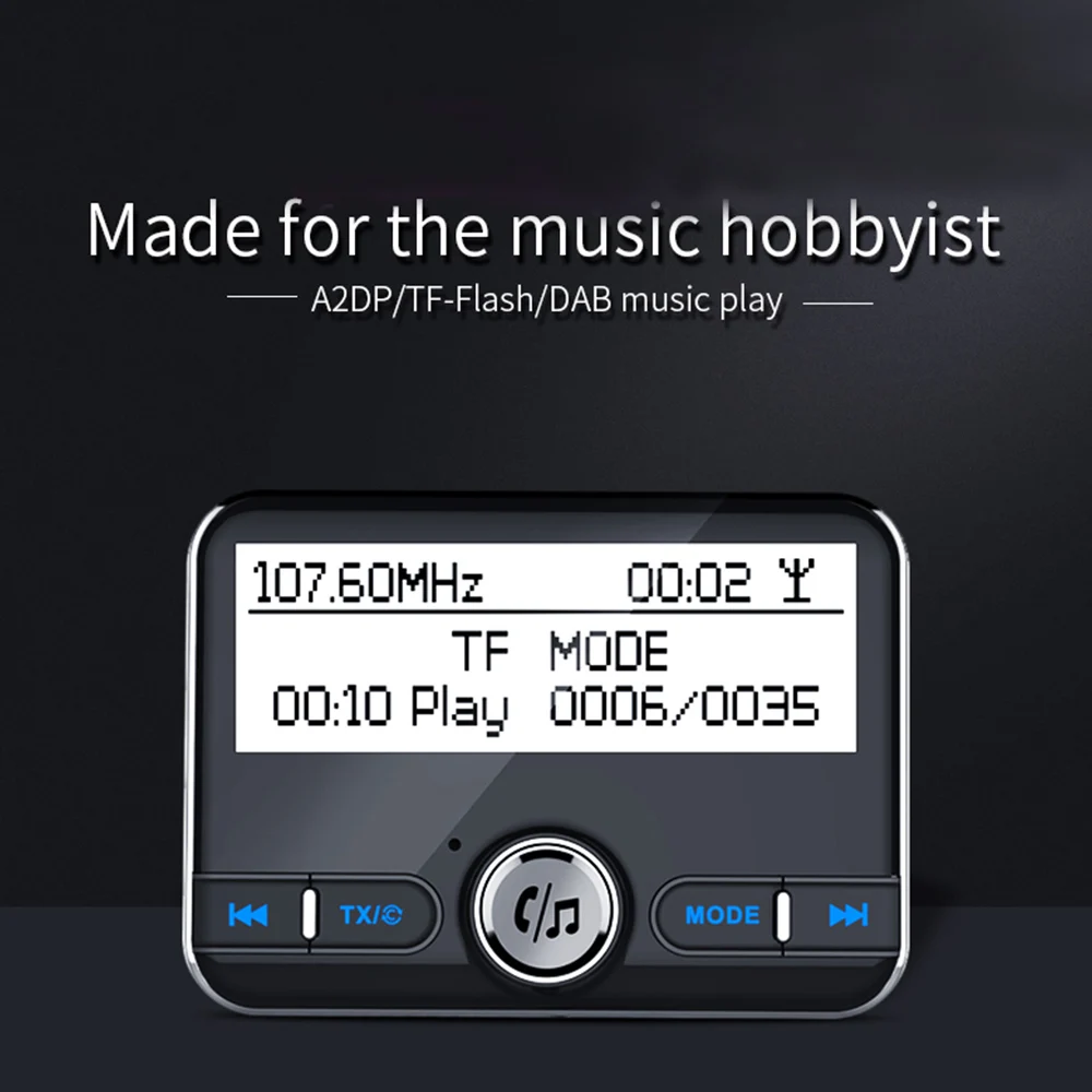 Portable Radios DAB Digital FM Radio Receiver BT4.2 FM Transmitter LCD Display USB Charger