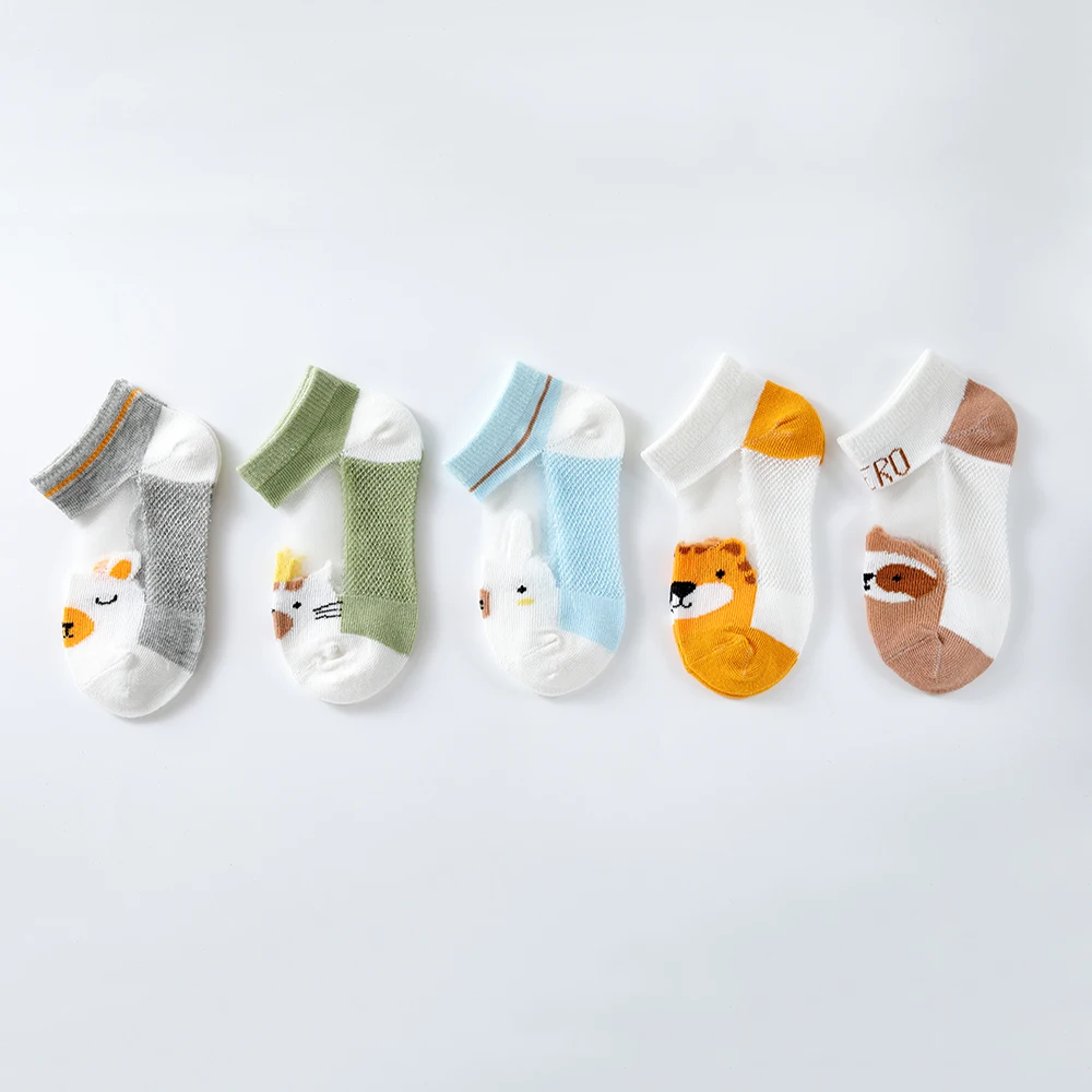 5 пар/лот летних хлопковых детских носков носки с любимыми персонажами из