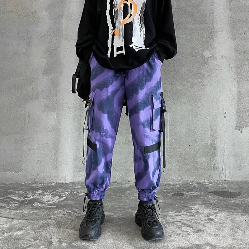 

Multi Pockets Cargo Harem Jogger Pants Men Hip Hop Ribbons Fashion Casual Track Trousers Streetwear Harajuku Male Sweatpants