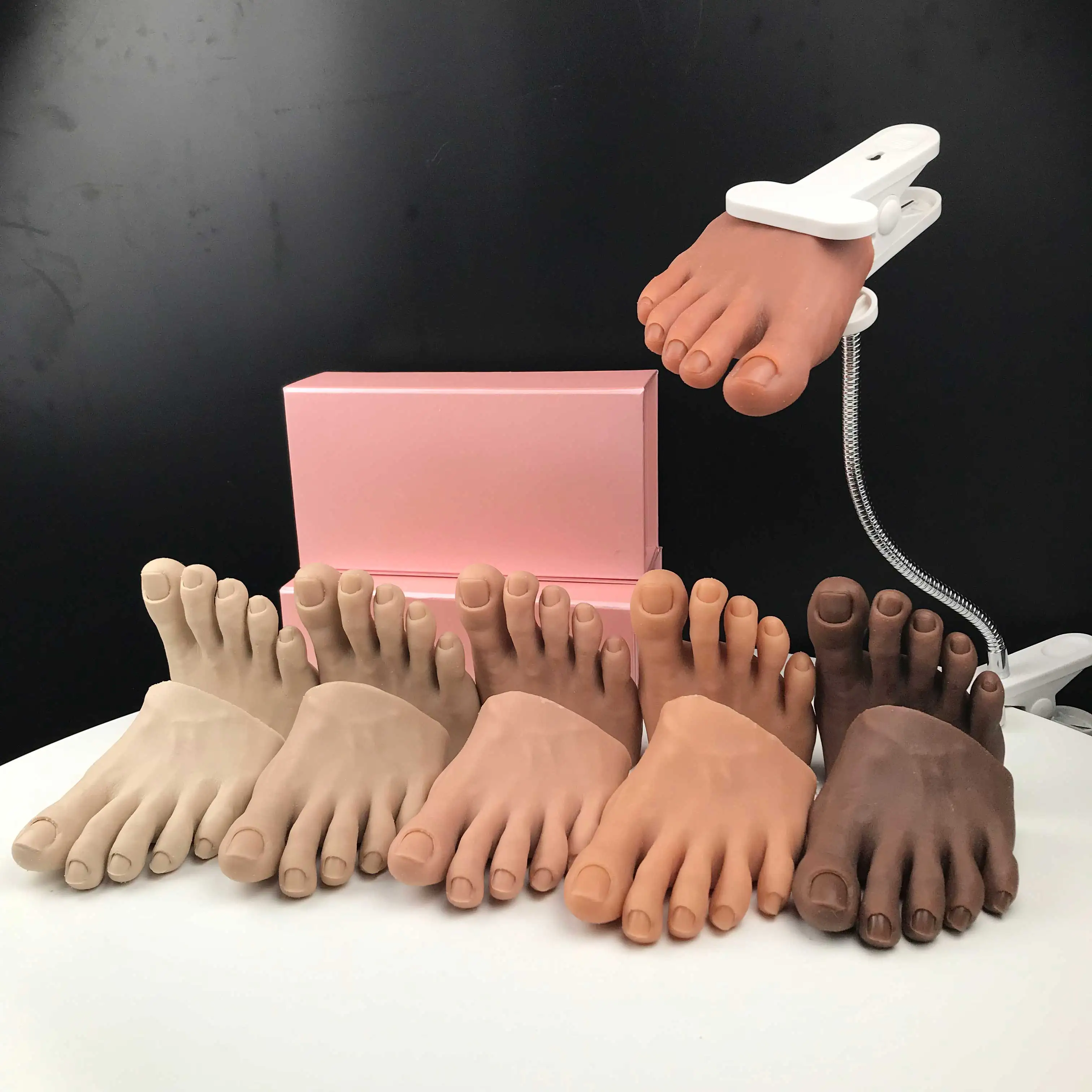 

Practice Foot for Acrylic Nails with Tips Adult Mannequin with Flexible Finger Adjustment Display Model Moveable Nails