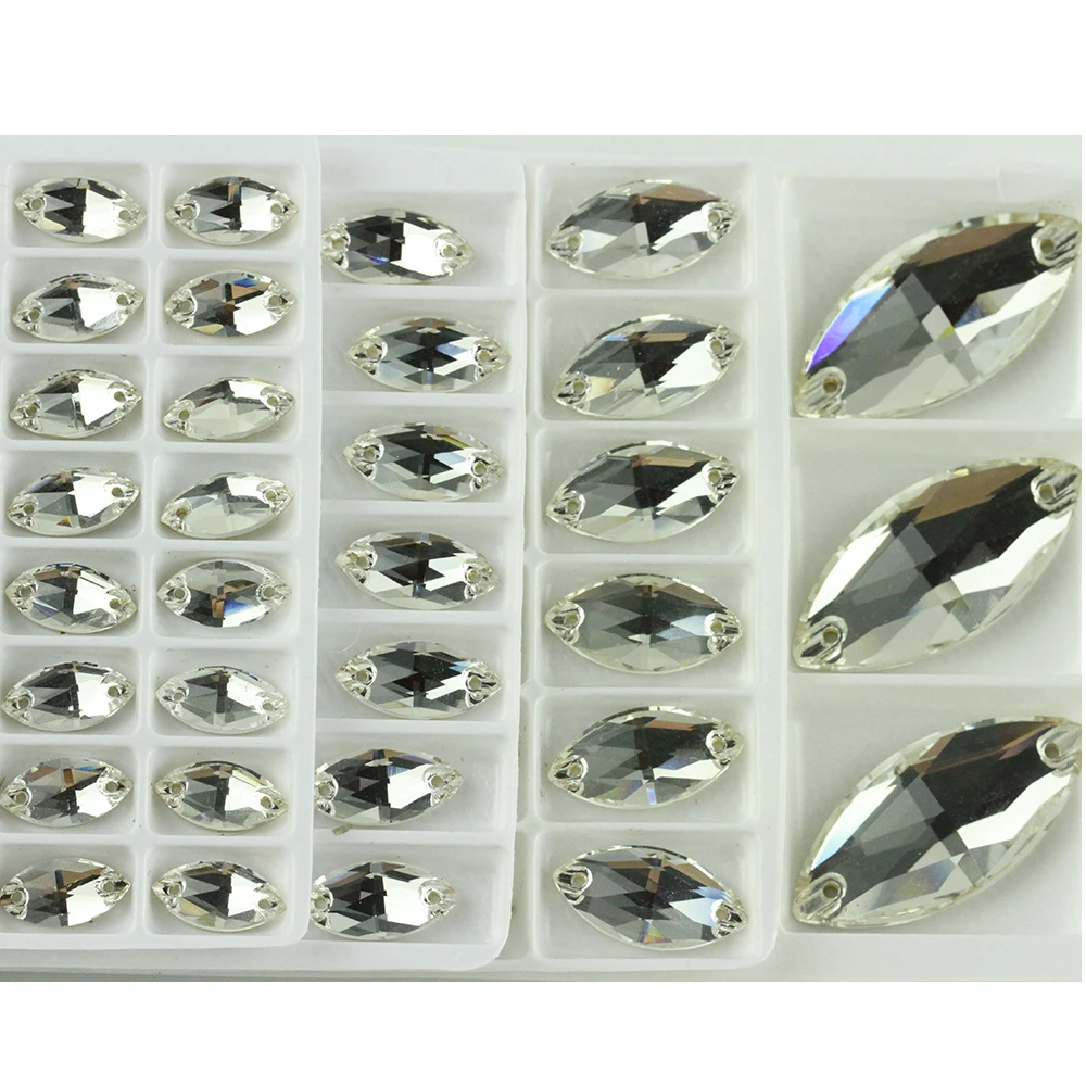 Разноцветные камни в форме конского глаза сшитые вручную с плоским основанием