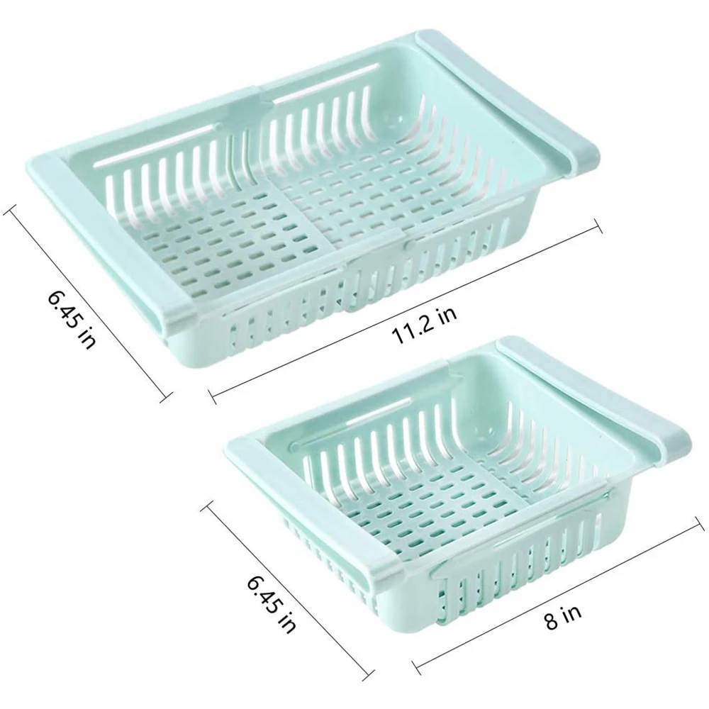 Fridge Organizer Storage Food Shelf Adjustable Pull-Out Drawer Basket Rack Kitchen Accessories | Дом и сад
