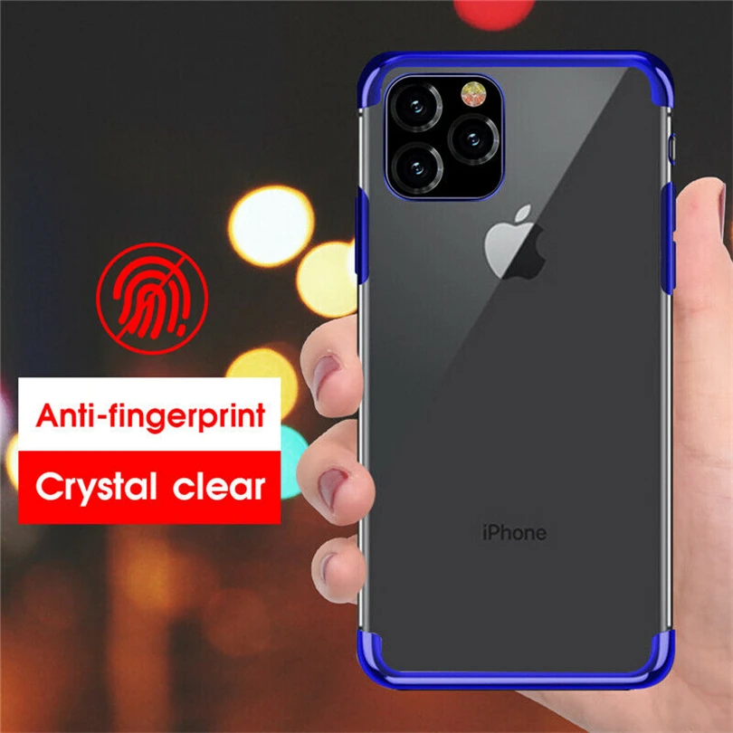 Прозрачный силиконовый чехол для телефона iPhone 11 X XS XR глянцевый тонкий тпу