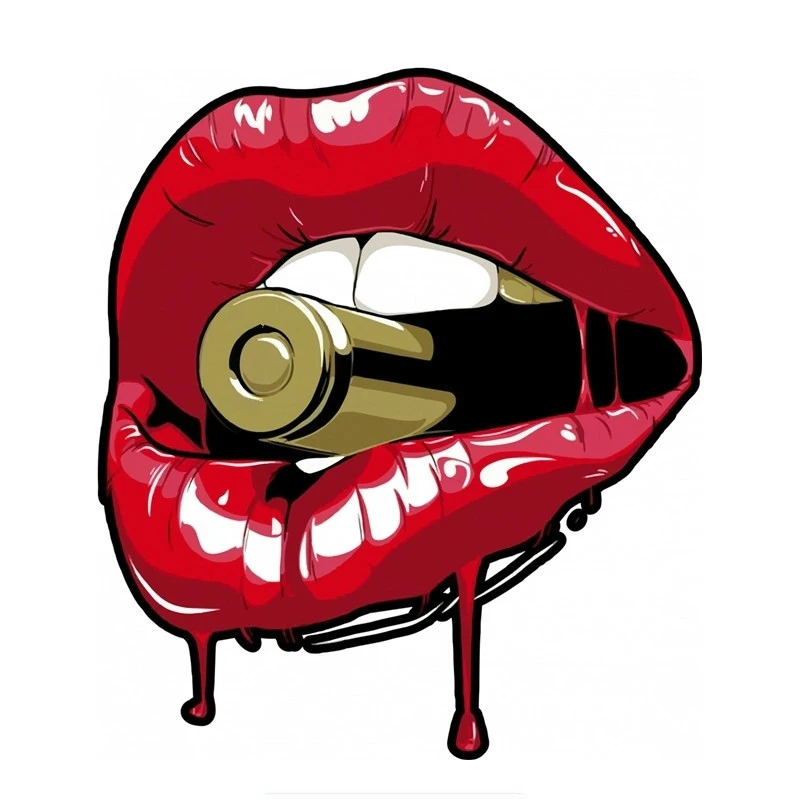 

Car Stickers Personalized Red Lip Bullet Vapor Waterproof Personalized Stickers Suitable for Window Stickers PVC, 16cm * 14cm