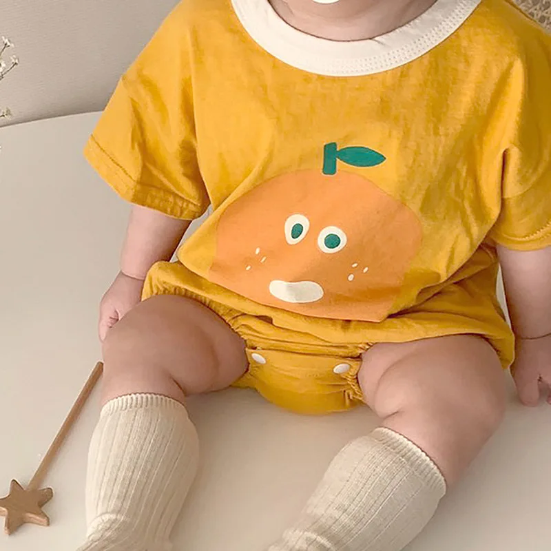 Комбинезон детский из мягкого хлопка с принтом яблока костюмы для мальчиков