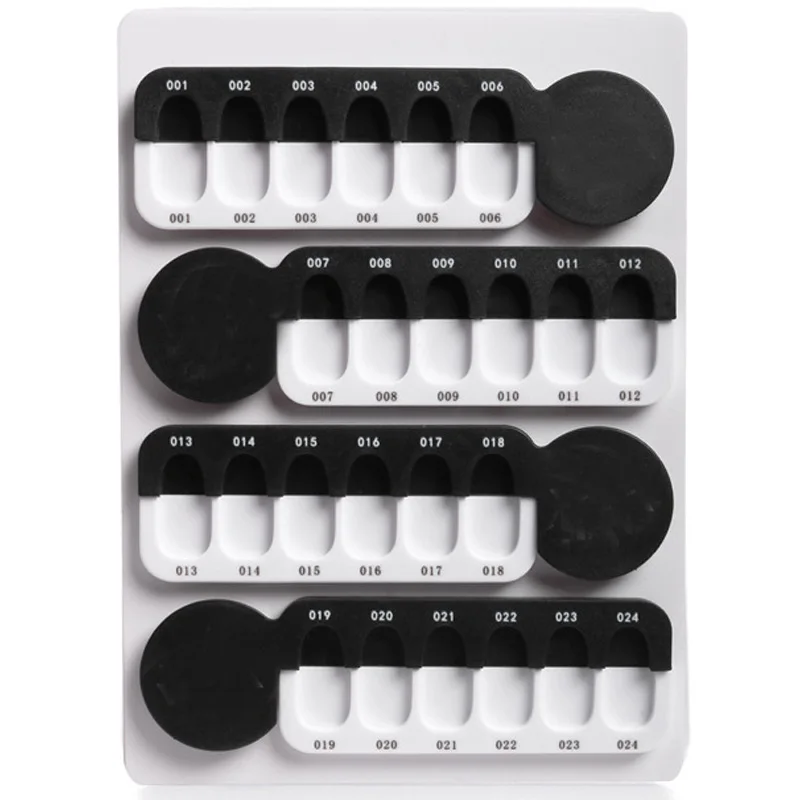 Цветные карты для ногтей 24 акриловый лак гель Дисплей Образец зажим Палитра