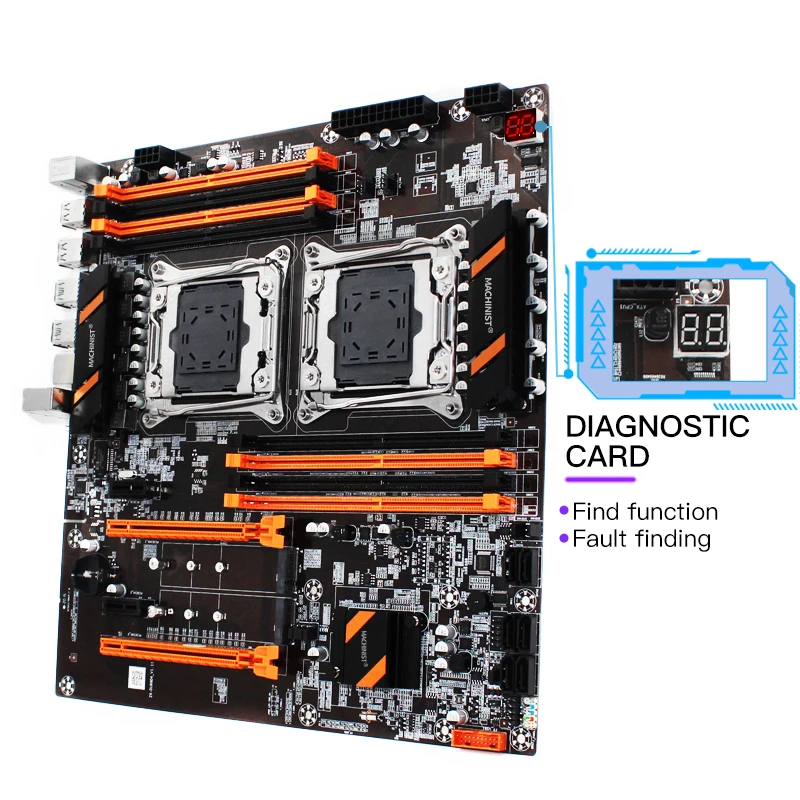 Материнские платы x99 с двумя CPU разъемами LGA 2011 3 Dual USB3.0 SATA3.0 NVMe M.2 8 * DDR4 до 128 ГБ