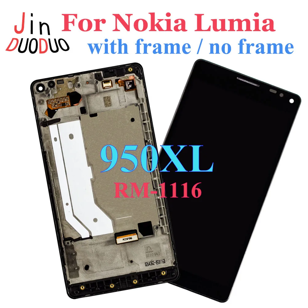 Original For NOKIA Lumia 950XL LCD Display Touch Screen with Frame Digitizer Assembly For Nokia 950xl Display with Frame RM-1116