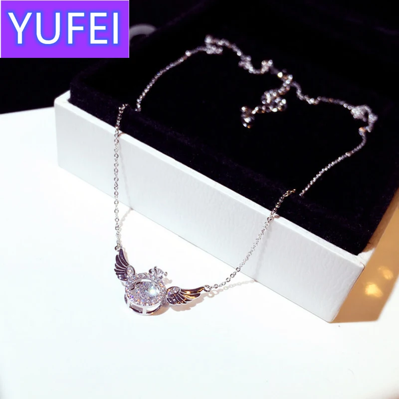 

2020 Hot Fashion Super Shine Zircon Angle Wing Necklace for Women Luxury Rhinestone Stylish Choker Kolye Feminia Bijoux Gift