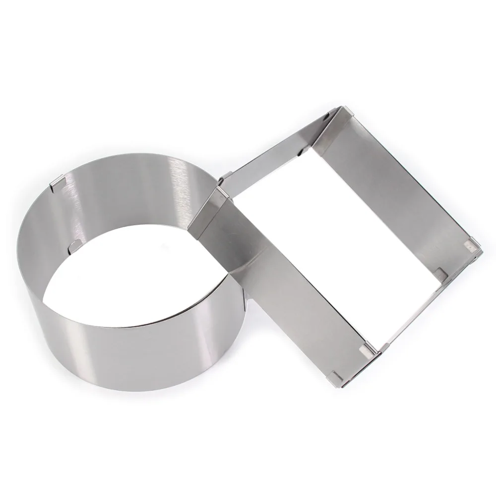 

Stainless Steel Adjustable Cake Mousse Ring, Round & Square Cake Mould set of 2, suitable for wedding christmas cakes