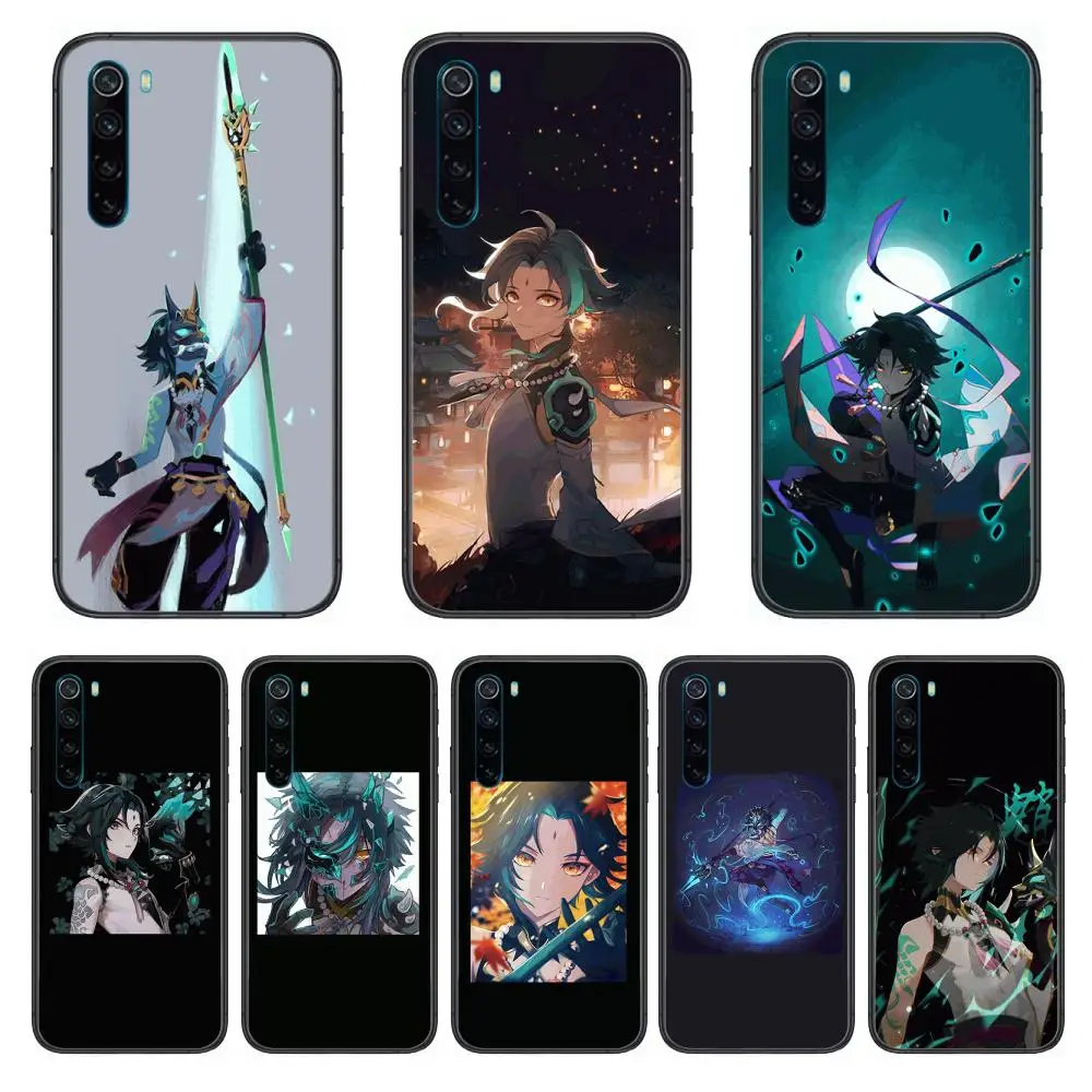 

Anime Genshin Impact Xiao cartoon Phone Case For XiaoMi Redmi Note 9S 8 7 6 5 A Pro T Y1 Anime Black Cover Silicone Back Prett