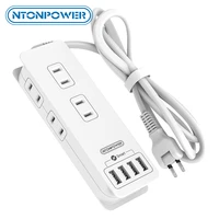 ntonpower japan plug smart power strip with rotatable plug 24w usb charger 4 ac socket 4usb extension socket for travel tabletop