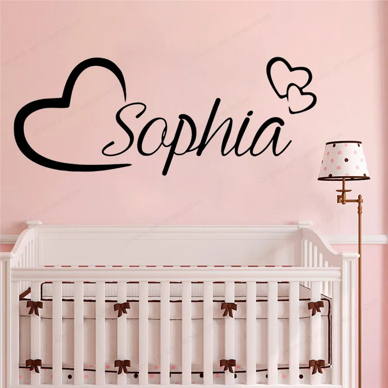 

Custom Name girls Wall Stickers Vinyl For kids Bedroom wall decal girls room art wall decal JH227