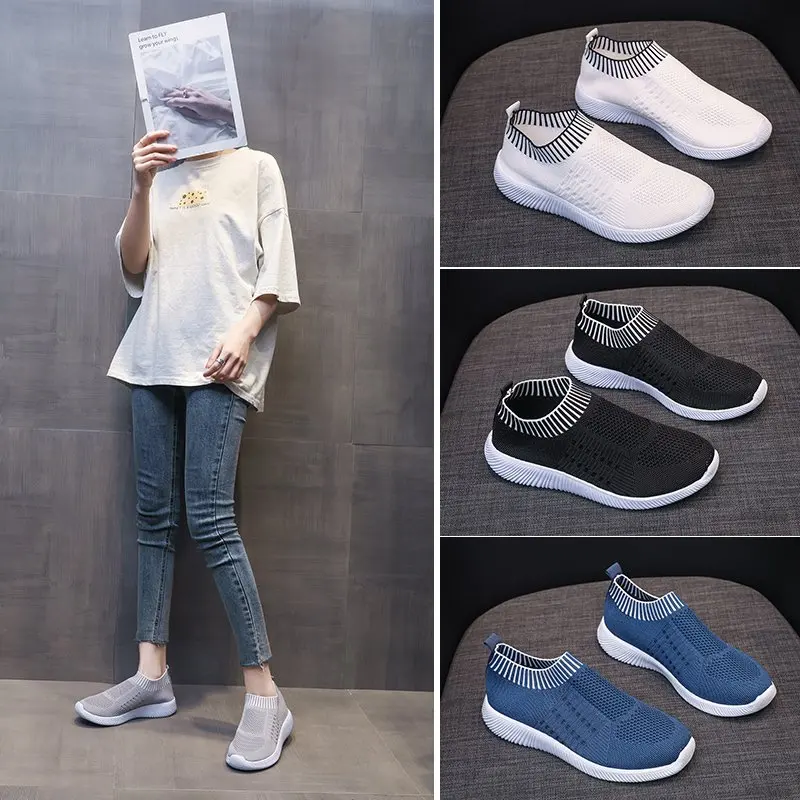 

Женские сетчатые кроссовки, Повседневные Легкие дышащие туфли на плоской подошве, 2021