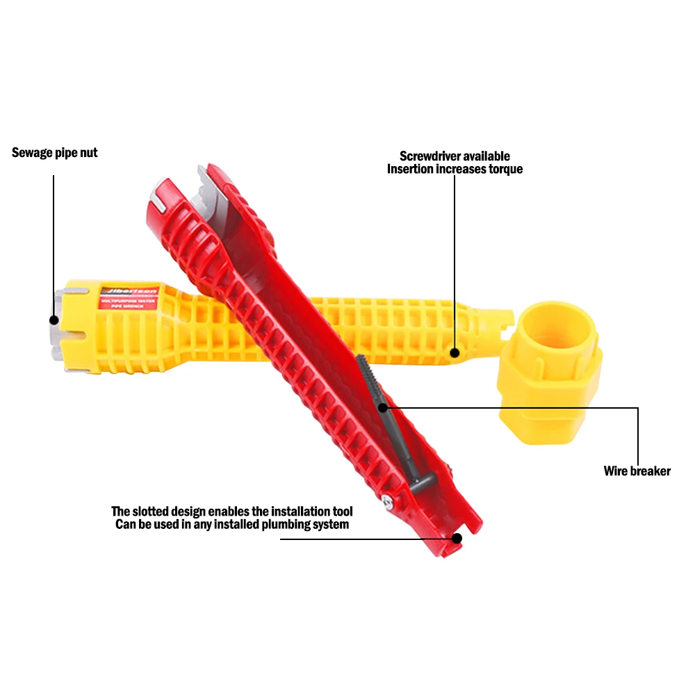 

Griffin Flume Wrench Sink Faucet Key Plumbing Pipe Wrench 8 In 1 Anti-slip Kitchen Repair Plumbing Tool Bathroom Wrenches Sets