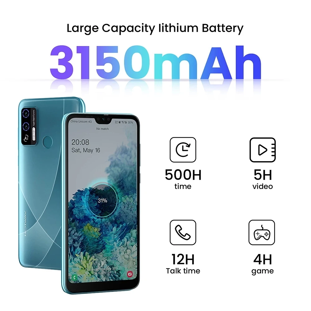 HOTWAV H1 мобильный телефон Android 11 четырехъядерный 6 26 дюймов HD смартфон 2 Гб ОЗУ 16 ПЗУ