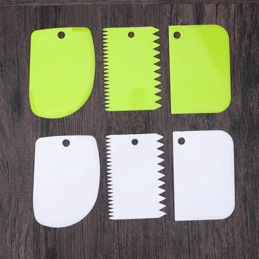 6 шт тесто скребки для миски 2 Двусторонняя расческа Кухня гаджеты с округленными