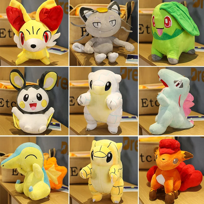 Покемон 30 см Cyndaquil Sky Fox Chikorita Meowth emольга полигнев Аниме Фигурки игрушки плюшевые