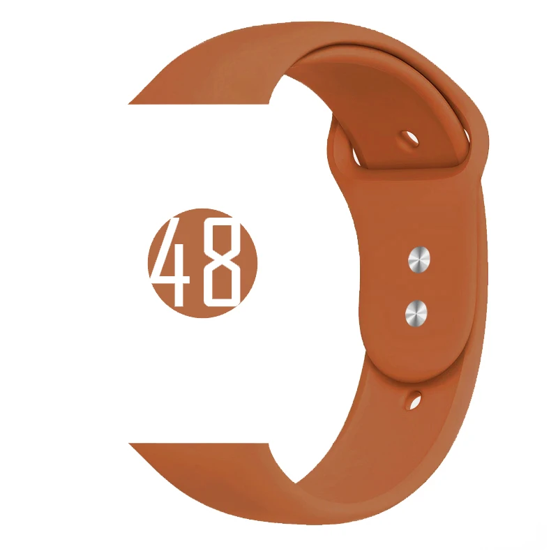 48 Цветной мягкий силиконовый спортивный ремешок для Apple Watch Series 5 4 3 2 1 38 мм 42 мм резиновый ремешок для часов iWatch 5 4 40 мм 44 мм - Цвет ремешка: 48