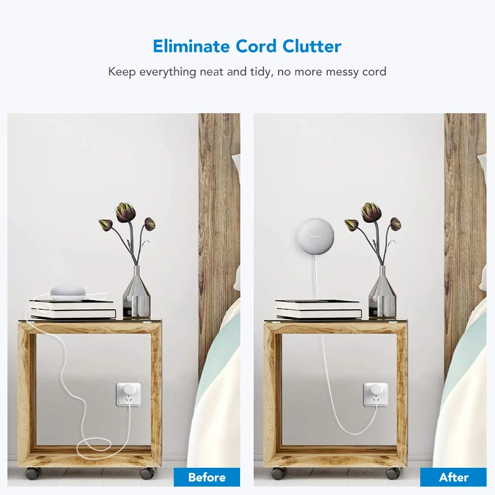 Металлический крючок KIWI для Google Nest Mini (2-е Поколение) Безвинтовой настенный