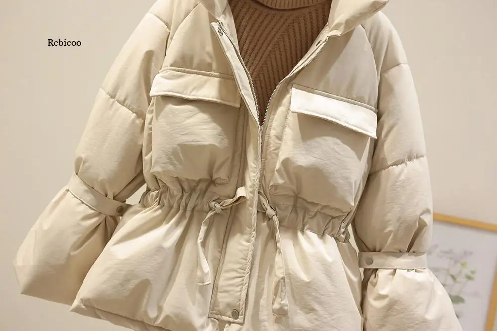 Куртка женская короткая из хлопка с стандартным воротником Осень-зима |