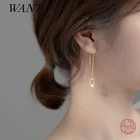 WANTME 925 Стерлинговое Серебро Модный Романтический Подвески Pirecing вставками, кисточками и жемчугом, с геометрическим рисунком, серьги со шпилькой, для женщин, ювелирное изделие для свадьбы, подарок