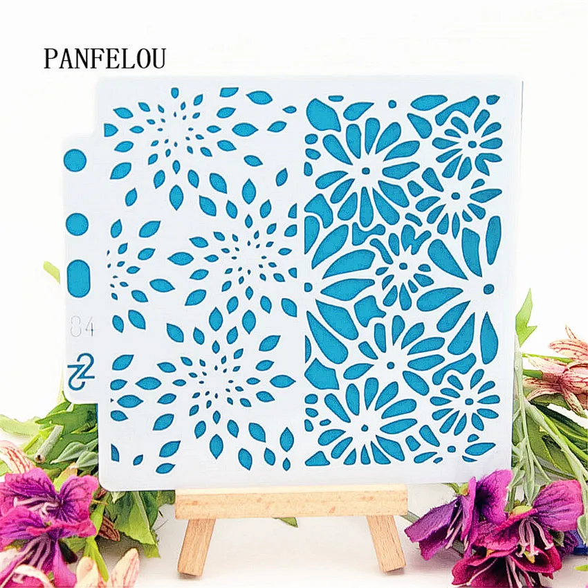 

Hote Sale The Grid blossom scrapbook stencils spray plastic mold shield DIY cake hollow Embellishment printing lace ruler