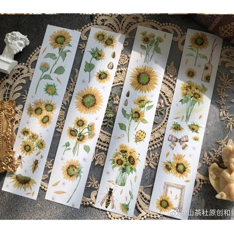 

1 петля Подсолнух, маргаритки лента Washi специальное масло прозрачная ПЭТ-коллаж