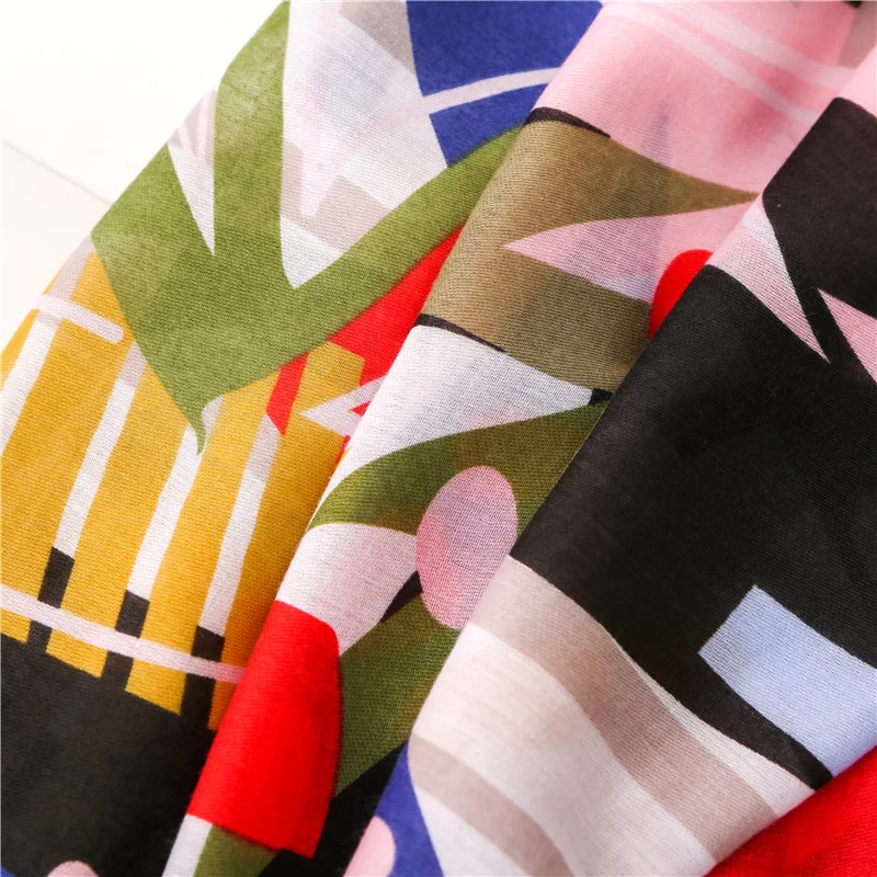 

2020 popular women's tourism sunscreen shawl autumn and winter beach colorful silk scarf national style cotton and linen scarf