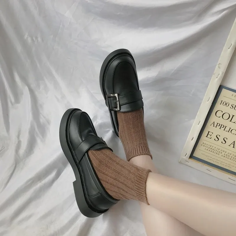 

2020 Spring Wind Wild Lok Fu Shoes Retro Round head With Single Shoes Small Leather Shoes Female New Women's Shoes Z15-14