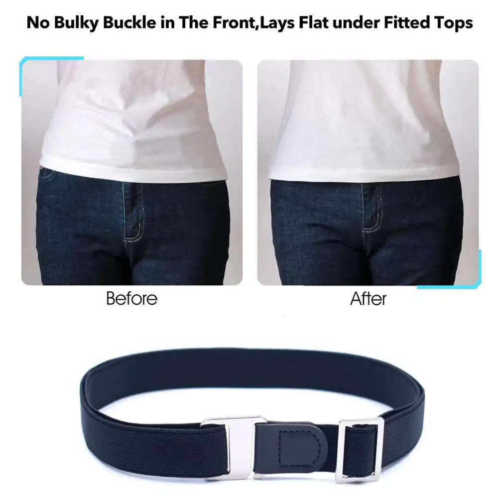 Женская рубашка невидимый эластичный ремень с пряжкой для джинсов брюк платьев |
