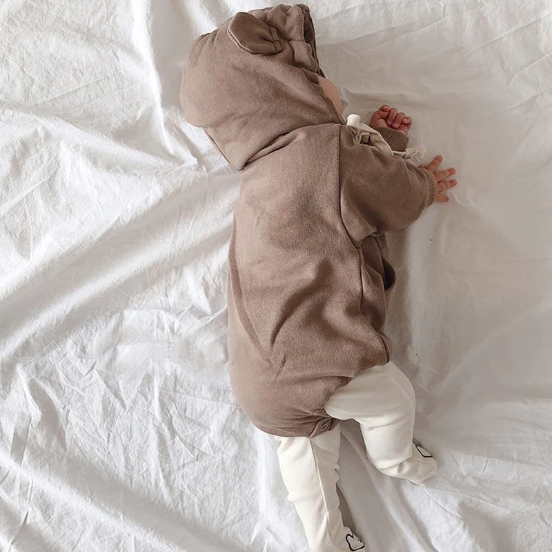

Autumn Baby Bodysuits Little Bear Ears Baby girls Bodysuit Velvet Children Hoody Bodysuit Kids Clothes (don't have sock)