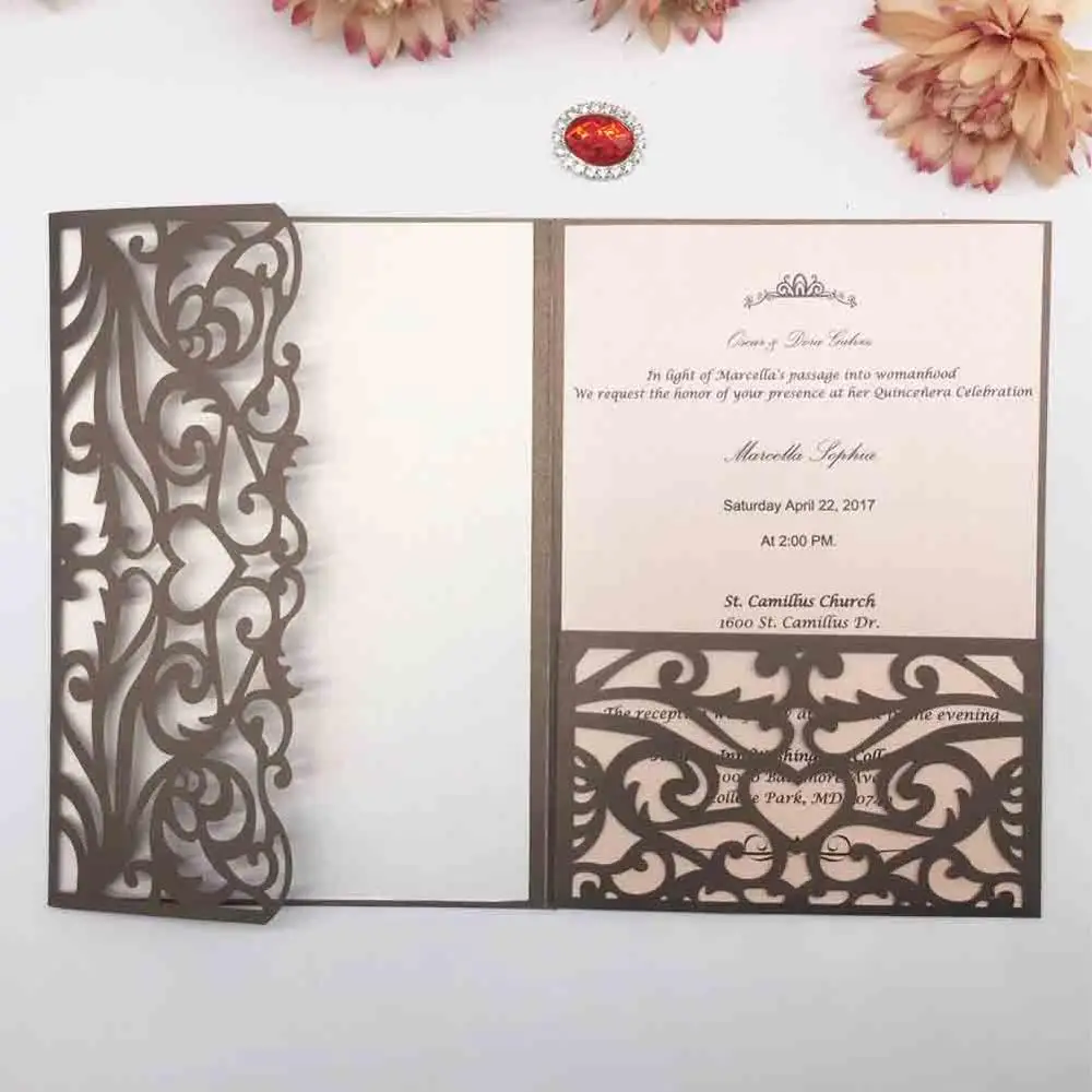 100 шт. трехслойная RSVP жемчужная бумажная карта свадебный душ винтажная