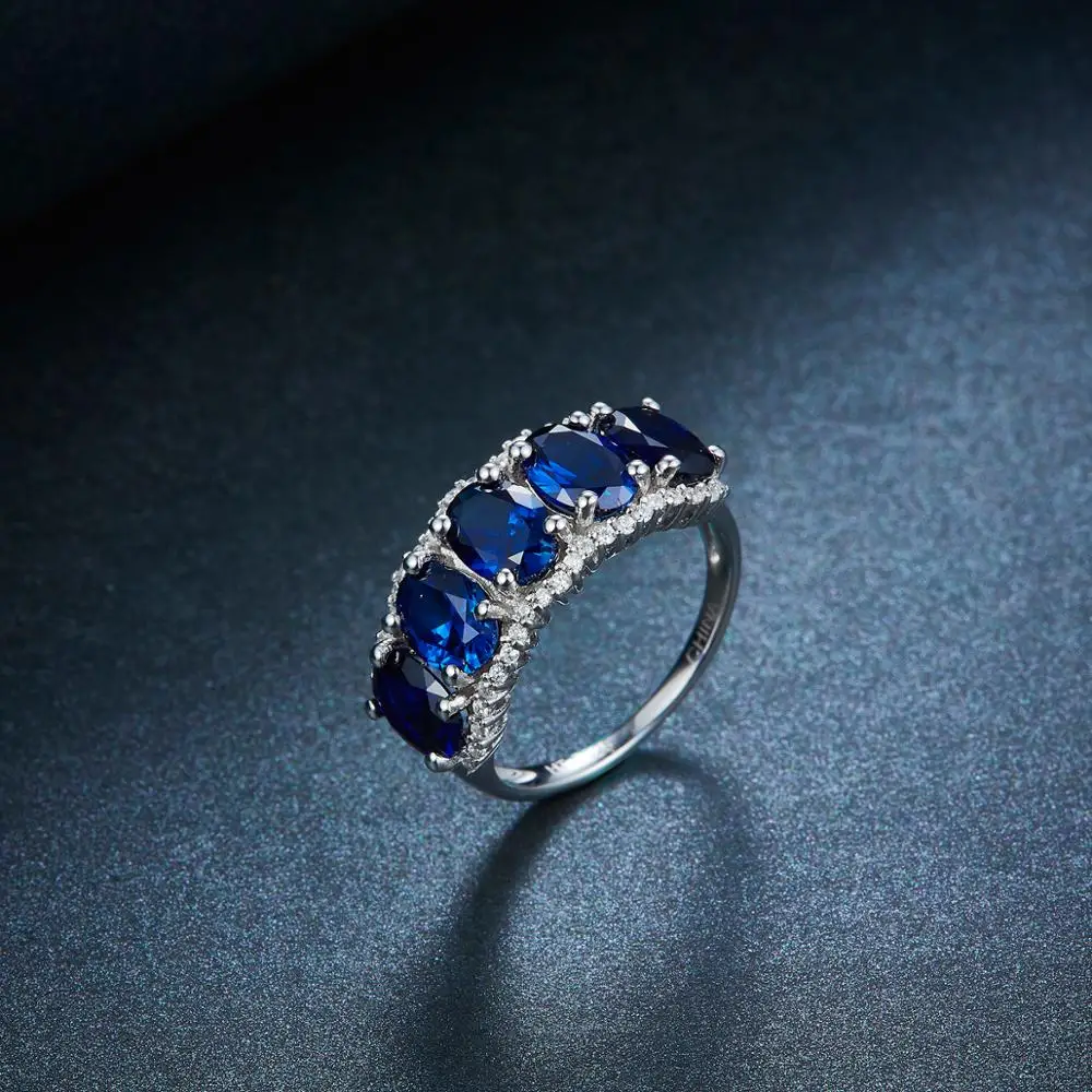 Hutang классическое женское кольцо ювелирное изделие сапфир 5 камней Твердое