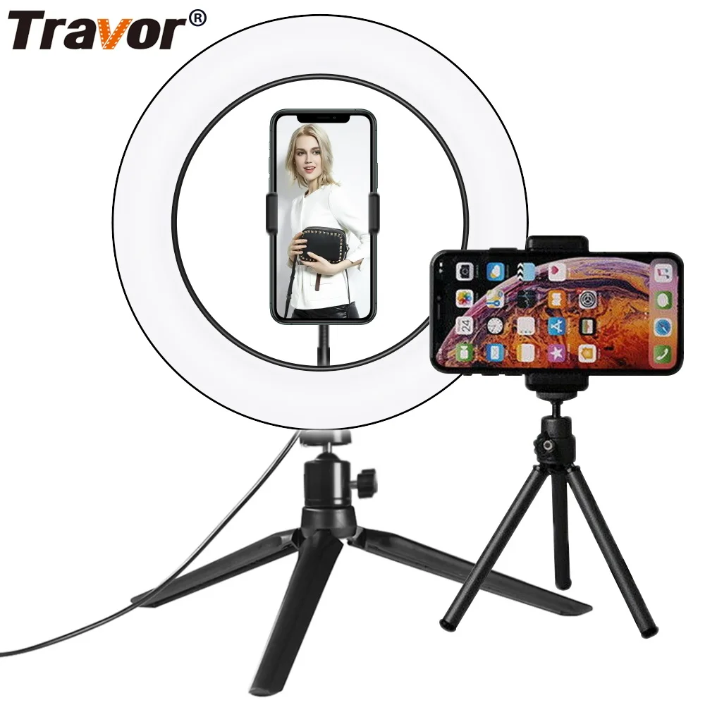 Диммируемая светодиодная кольцевая лампа Travor 10 дюймовый Настольный светильник с