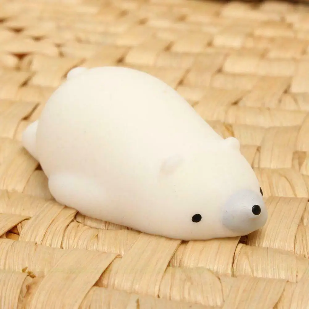 

New White Mochi Cute Polar Bear Squeeze Healing Stress Reliever Fun Kids Gift