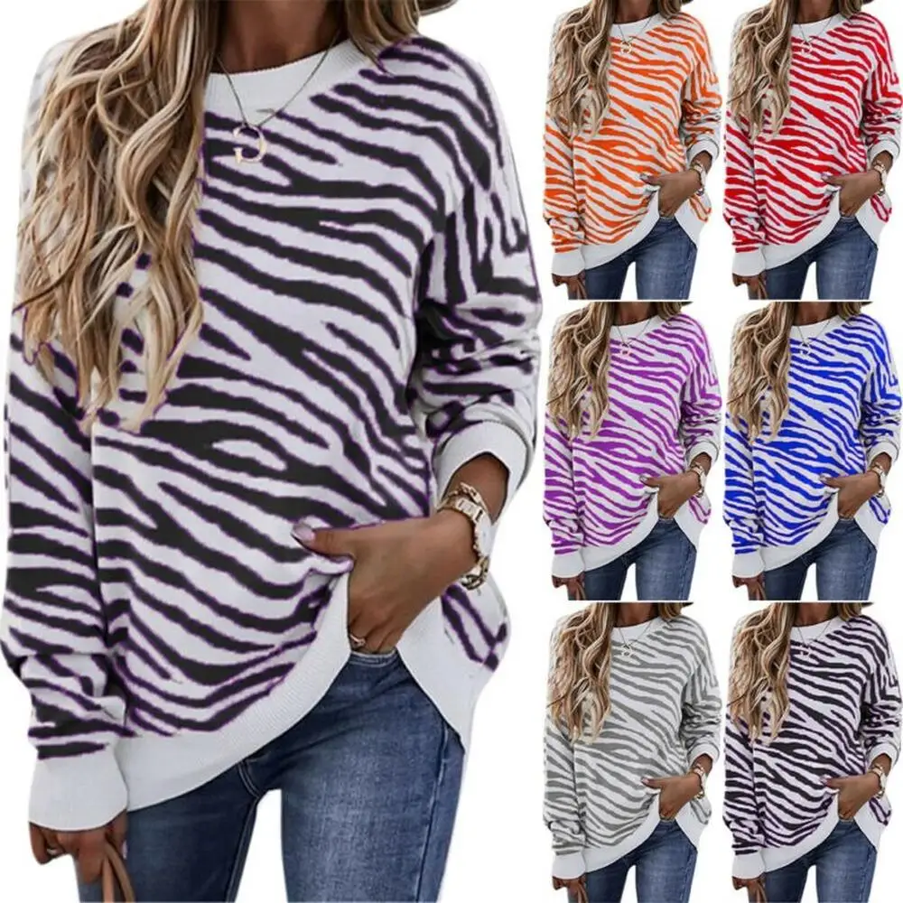 

Autumn Tie Dye T Shirt Women Striped Long Sleeve O Neck Casual Top T-shirt Casual Loose Pullovers Women Clothing Female Tops