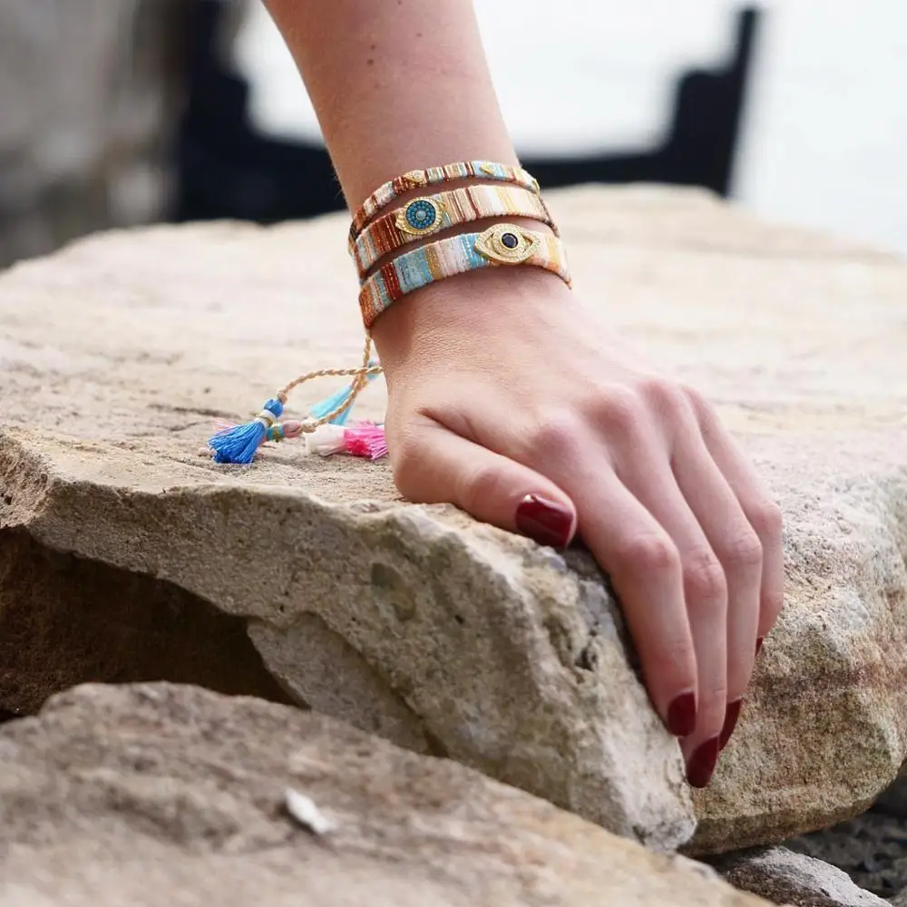 Браслеты Женские плетеные в богемном стиле браслеты дружбы с сердечками бохо