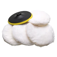 5pcs polisherbuffer kit soft wool bonnet pad white