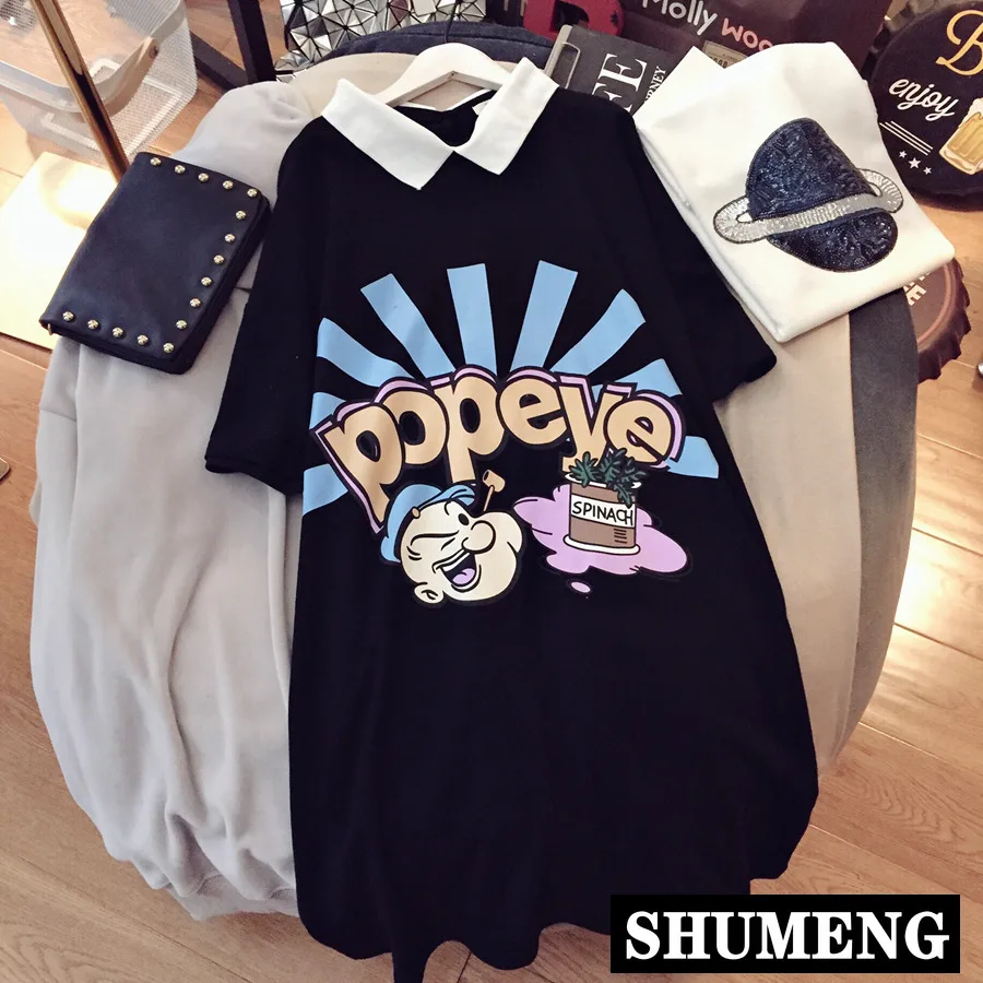 Новинка лета 2020 футболка с воротником поло Женская свободная длинная коротким