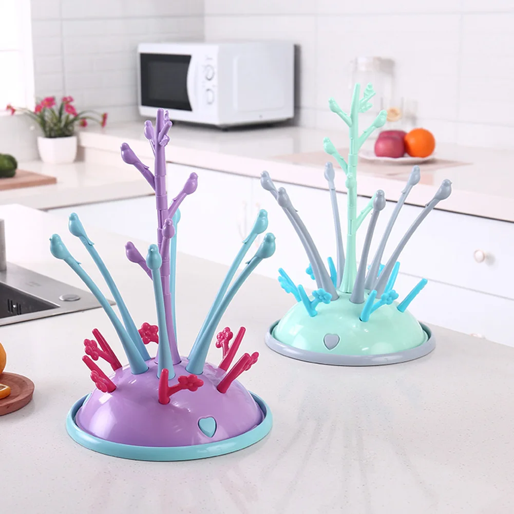 

Children Bicycle Cart Bottle Rack Milk Water Nipple Cup Storage Draining Milk Bottles Cleaning Drainer Holder